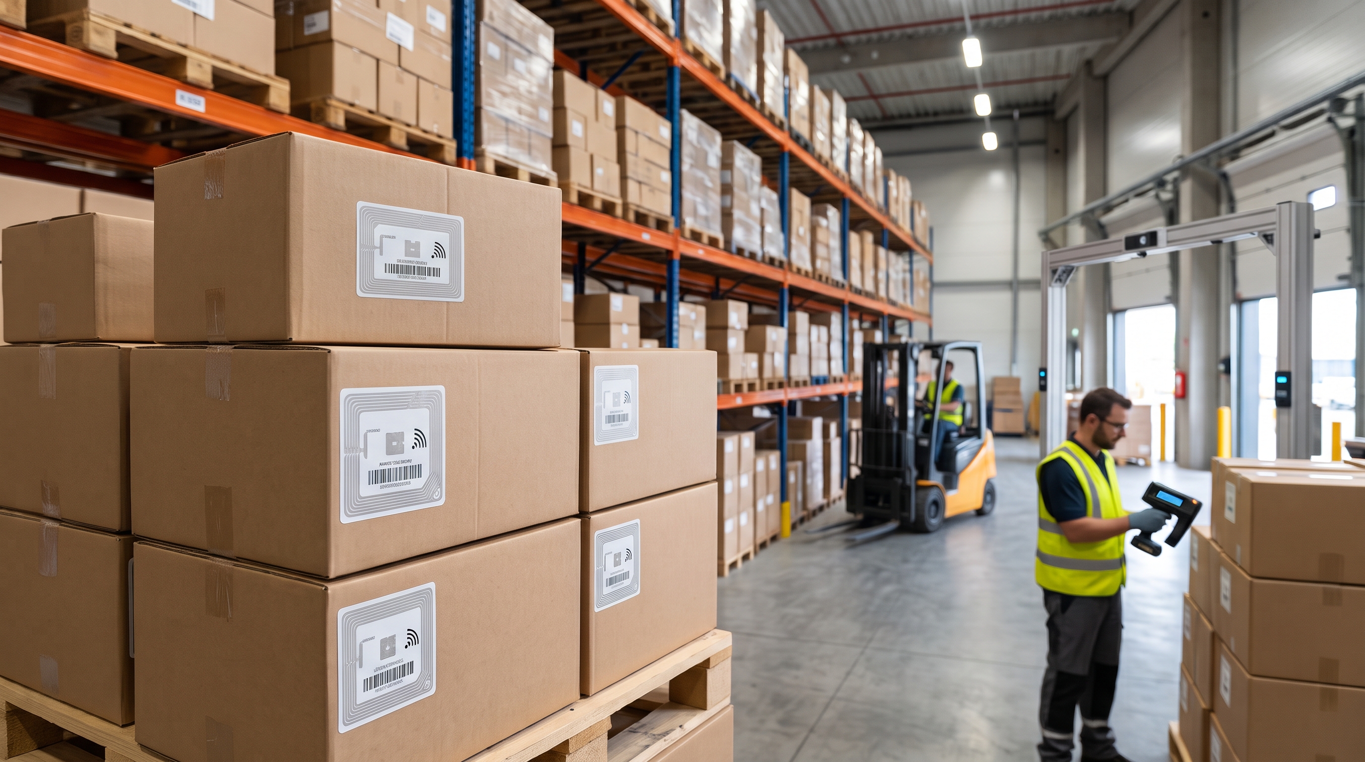 Etiquetas RFID em Caixas de Logística